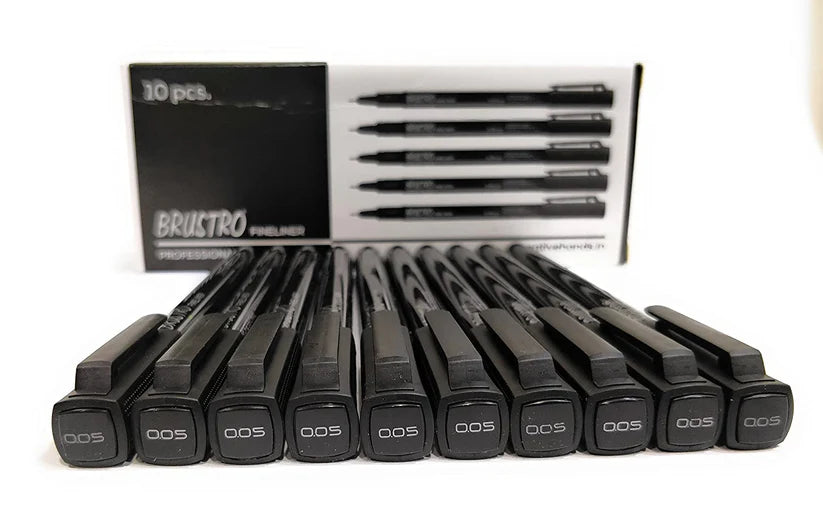 Brustro Professional Pigment Based Fineliner Pen loose pack of 1   Black color (Micron)