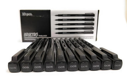 Brustro Professional Pigment Based Fineliner Pen loose pack of 1   Black color (Micron)