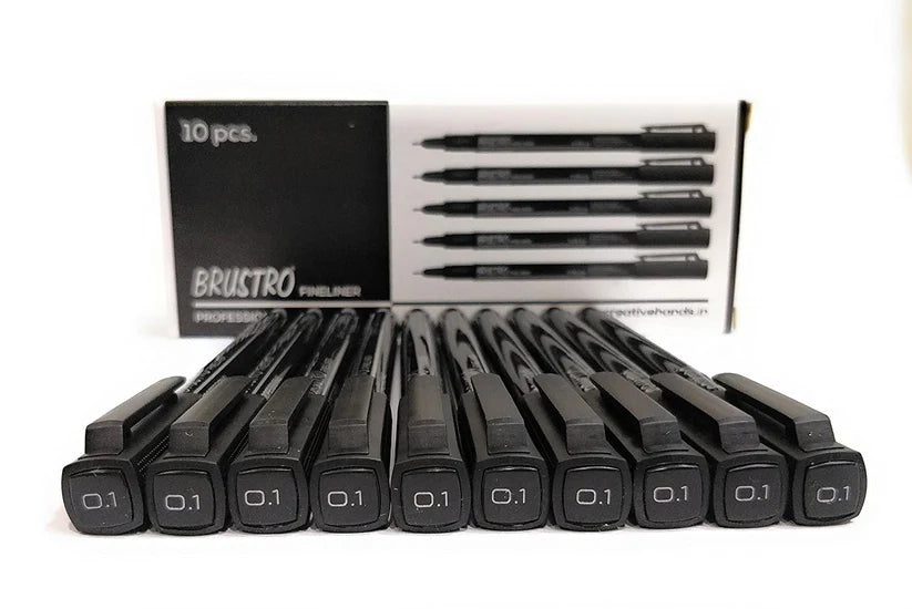 Brustro Professional Pigment Based Fineliner Pen loose pack of 1   Black color (Micron)