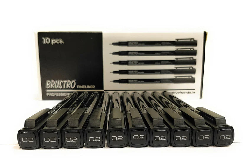 Brustro Professional Pigment Based Fineliner Pen loose pack of 1   Black color (Micron)