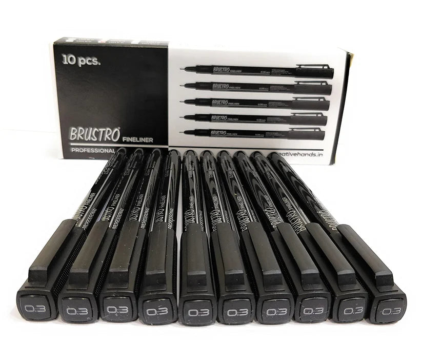 Brustro Professional Pigment Based Fineliner Pen loose pack of 1   Black color (Micron)