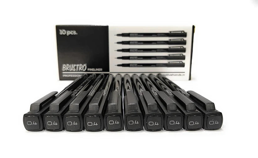 Brustro Professional Pigment Based Fineliner Pen loose pack of 1   Black color (Micron)