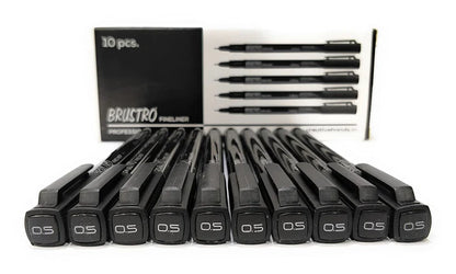 Brustro Professional Pigment Based Fineliner Pen loose pack of 1   Black color (Micron)