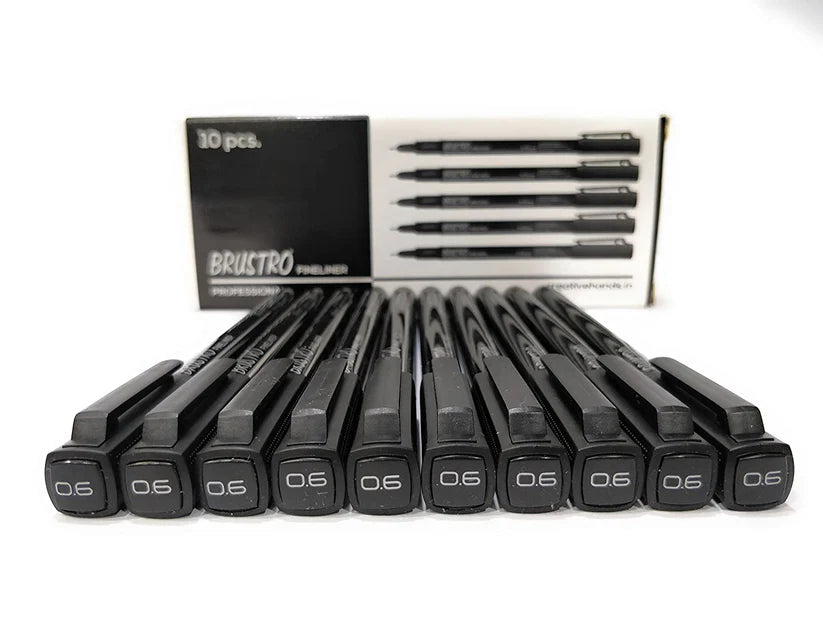 Brustro Professional Pigment Based Fineliner Pen loose pack of 1   Black color (Micron)