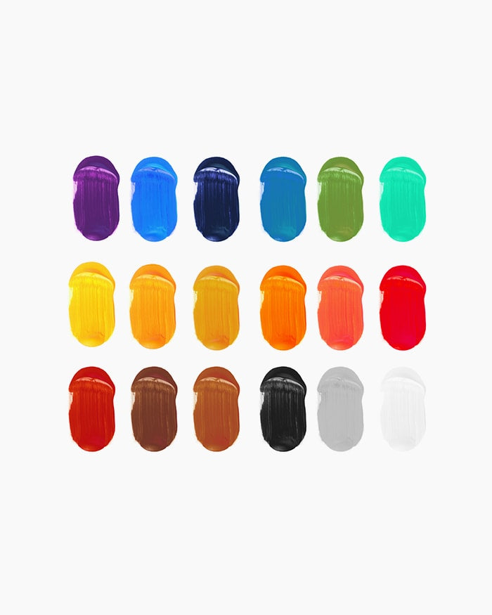Camel  Artist  Acrylic  Colours  Assorted  pack  of  18  shades  in  20  ml  with  Mediums