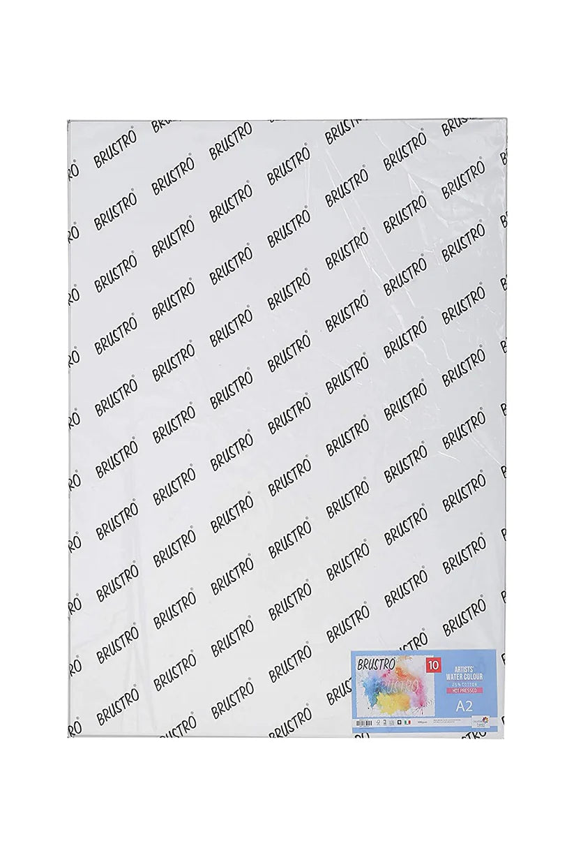 Brustro Artists' watercolor paper 25% cotton Hot Pressed 300 Gsm A2 (10 Sheets)