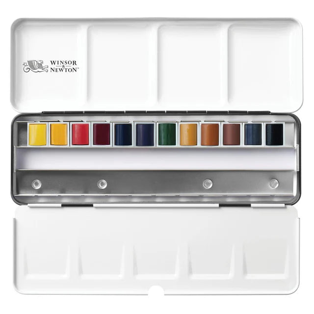 Winsor & Newton Artists Professional Watercolour Set  Customisable Travel Tin  12 Half Pan set