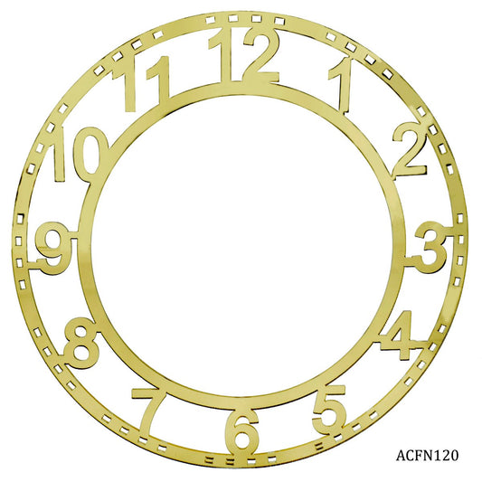 Acrylic Clock Frame Numerical Gold 12Inch ACFN120
