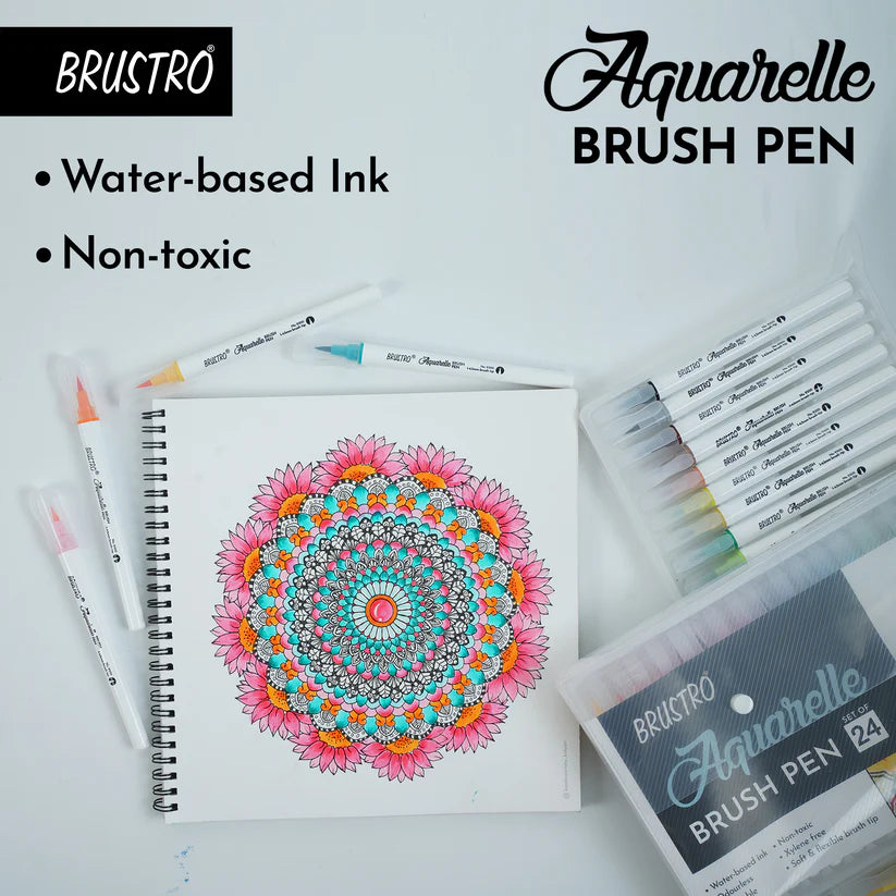 BRUSTRO Aquarelle Brush Pen Set of 24