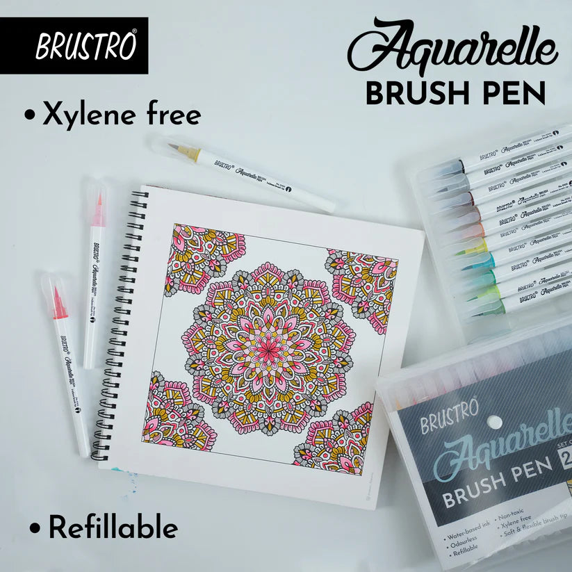 BRUSTRO Aquarelle Brush Pen Set of 24
