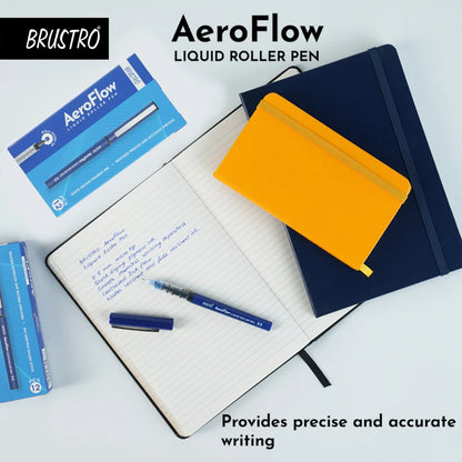 BRUSTRO AeroFlow Liquid Ink Rollerball Pens 0.5 Micro Tip (Vibrant Blue ink)