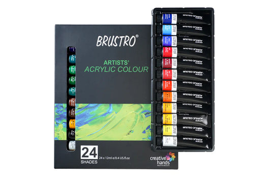 BRUSTRO Acrylic Paint colour set Set of 24 Colours X 12ml Tubes