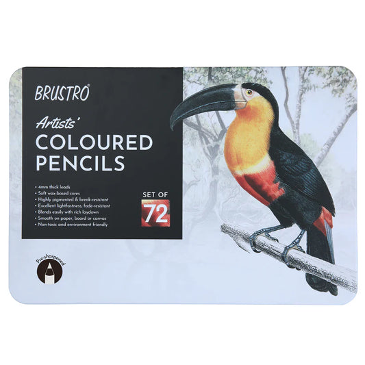 BRUSTRO Artists Colour Pencil Set of 72 (in an Elegant tin Box)
