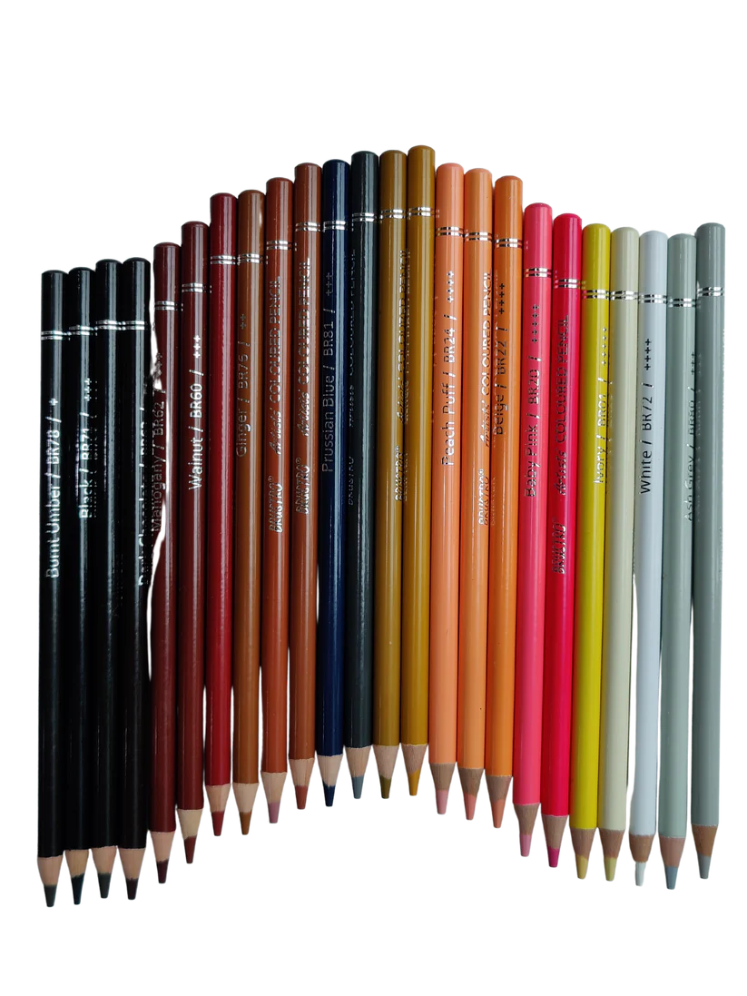 BRUSTRO Artist's Colour Pencil Skin Tone Set of 24 (in an Elegant tin Box)