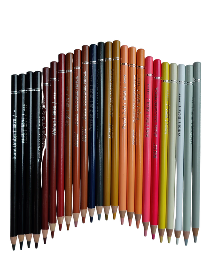 BRUSTRO Artist's Colour Pencil Skin Tone Set of 24 (in an Elegant tin Box)