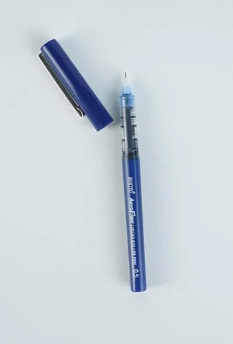 BRUSTRO AeroFlow Liquid Ink Rollerball Pens 0.5 Micro Tip (Vibrant Blue ink)