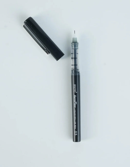 BRUSTRO AeroFlow Liquid Ink Rollerball Pens 0.5 Micro Tip (Classic Black ink)