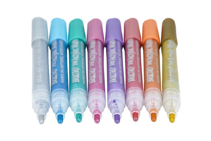 Brustro Acrylic (DIY) Marker Set of 8 (Metallic Shades)