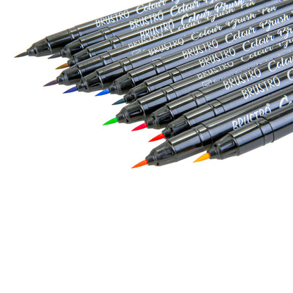 BRUSTRO Colour Brush Pens Set of 12