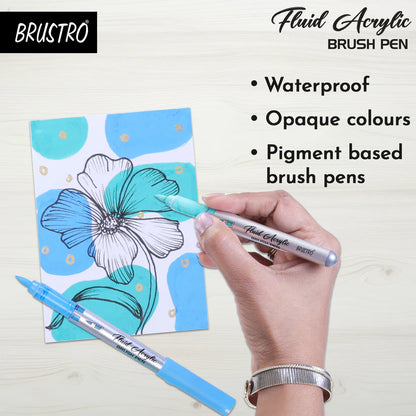 BRUSTRO Fluid Acrylic Brush Pen Set of 14