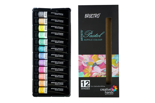 BRUSTRO Artist's Acrylic Pastel Color Set of 12 Colors X 12ml Tubes