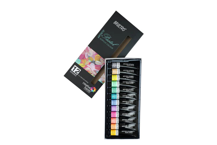 BRUSTRO Artist's Acrylic Pastel Color Set of 12 Colors X 12ml Tubes