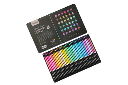 BRUSTRO Artist's Pastel Tone Coloured Pencils Set of 36 (in elegant tin box)