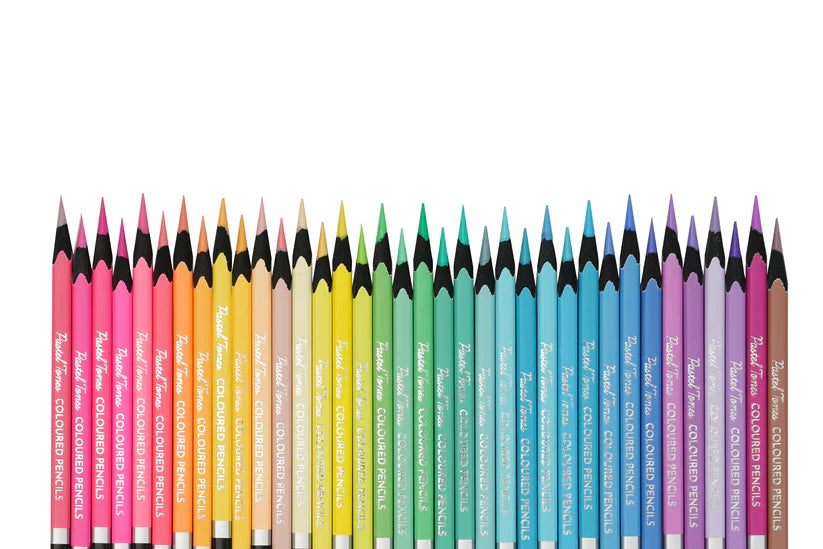 BRUSTRO Artist's Pastel Tone Coloured Pencils Set of 36 (in elegant tin box)