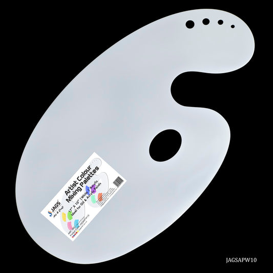 Acrylic Palette White Oval XXL Big 17X10 JAGSAPW10