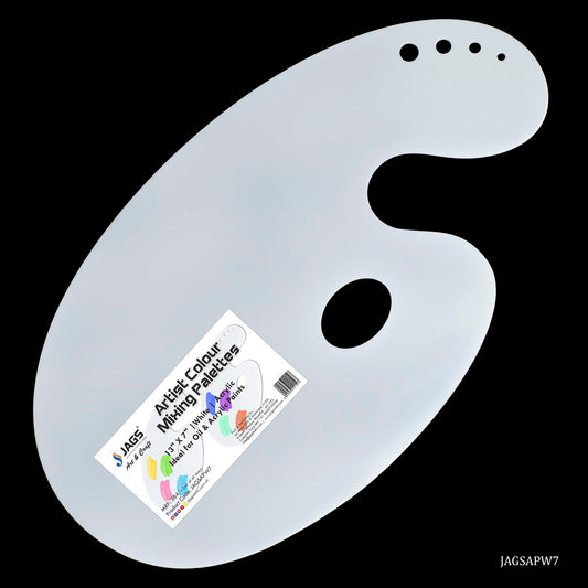 Acrylic Palette White Oval Small 13X7 JAGSAPW7