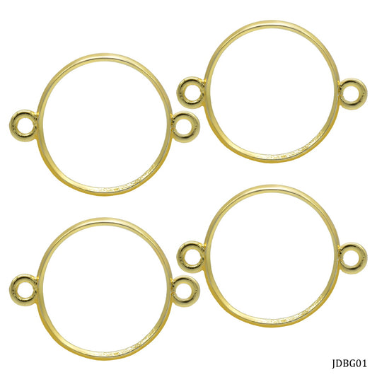 Jags Diy Bracelet Bezel 1Pcs Gold Round JDBG01