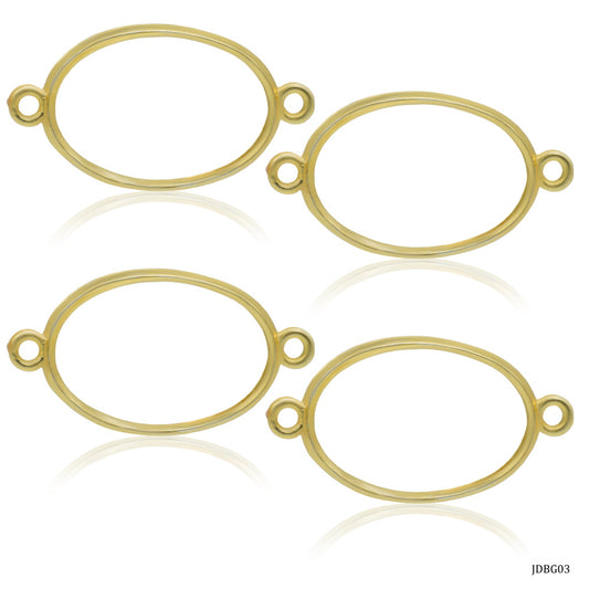 Jags Diy Bracelet Bezel 1Pcs Gold Ovel JDBG03