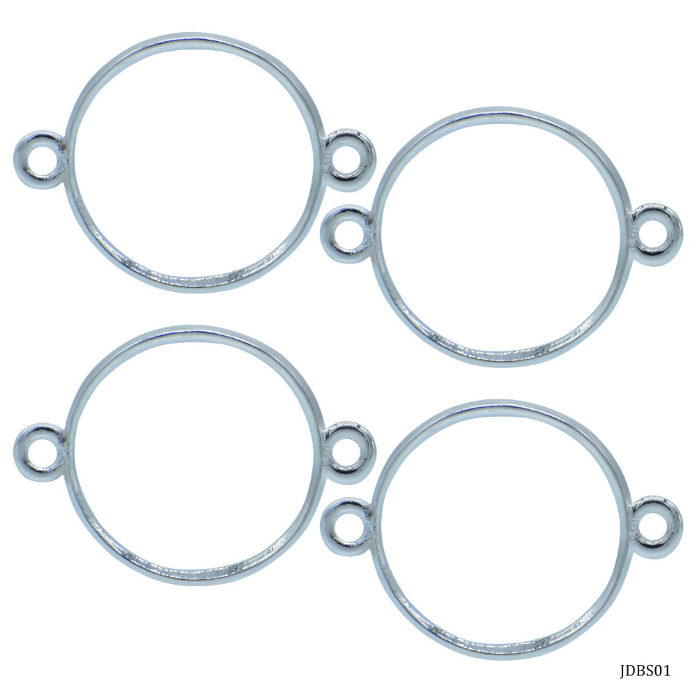 Jags Diy Bracelet Bezel 1Pcs Silver Round JDBS01