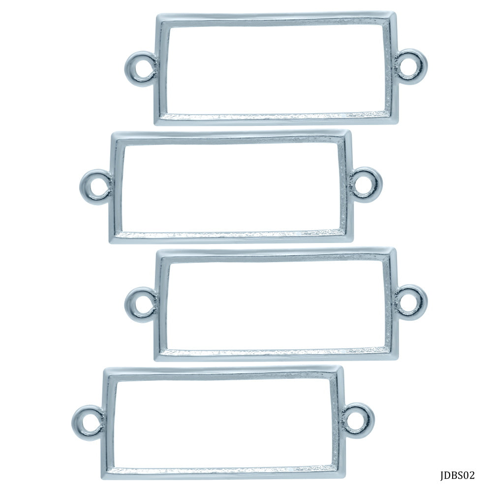 Jags Diy Bracelet Bezel 1Pcs Silver Rectangle JDBS02