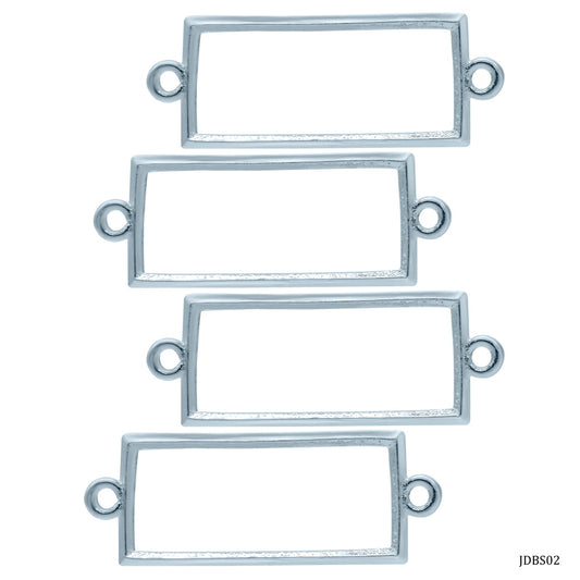 Jags Diy Bracelet Bezel 1Pcs Silver Rectangle JDBS02