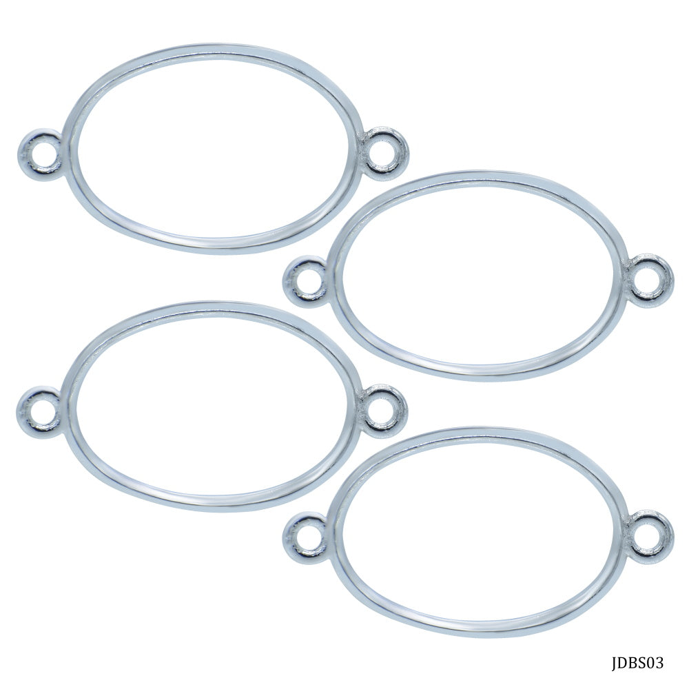 Jags Diy Bracelet Bezel 1Pcs Silver Ovel JDBS03
