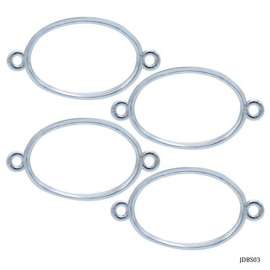 Jags Diy Bracelet Bezel 1Pcs Silver Ovel JDBS03