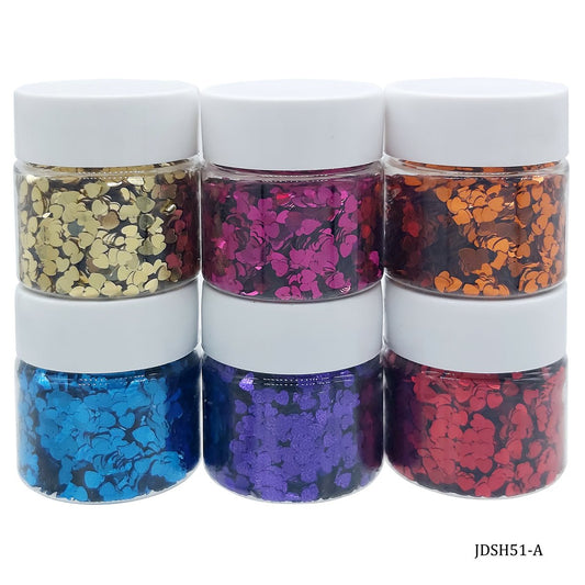 Jags Diy Sequins Heart 6 Colour pck 60Gsm JDSH51-A