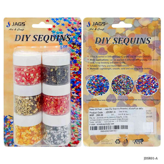 Jags Diy Sequins Rhombus 6 Color Pack 60Gsm JDSR01-A