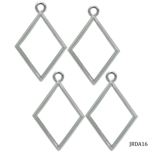 Diy Metal Imitation 1Pcs Silver Rhombus JRDA16