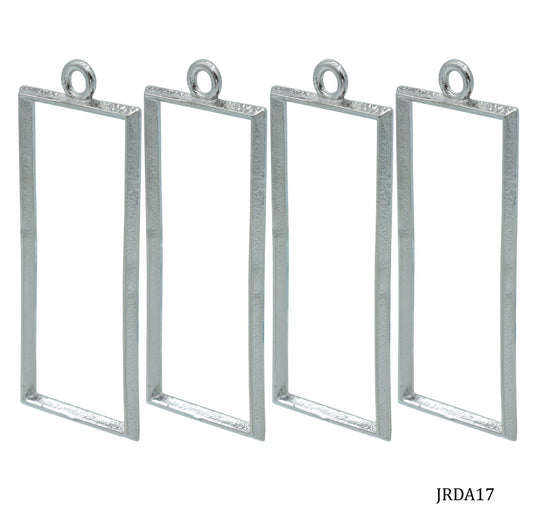 Diy Metal Imitation 1Pcs Silver Rectangle JRDA17
