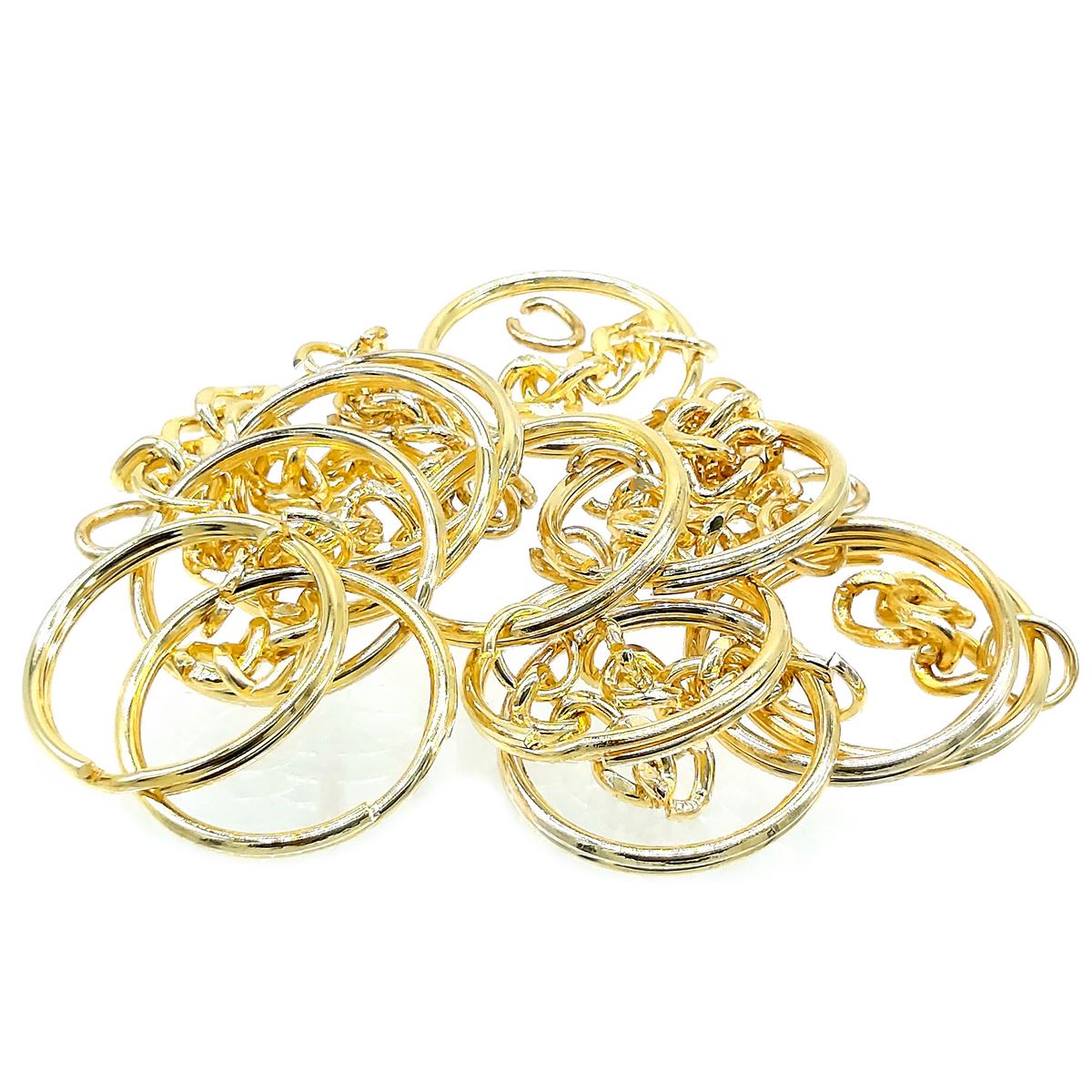 Key Chain Fitting Gold 12Pcs KF12PCGD