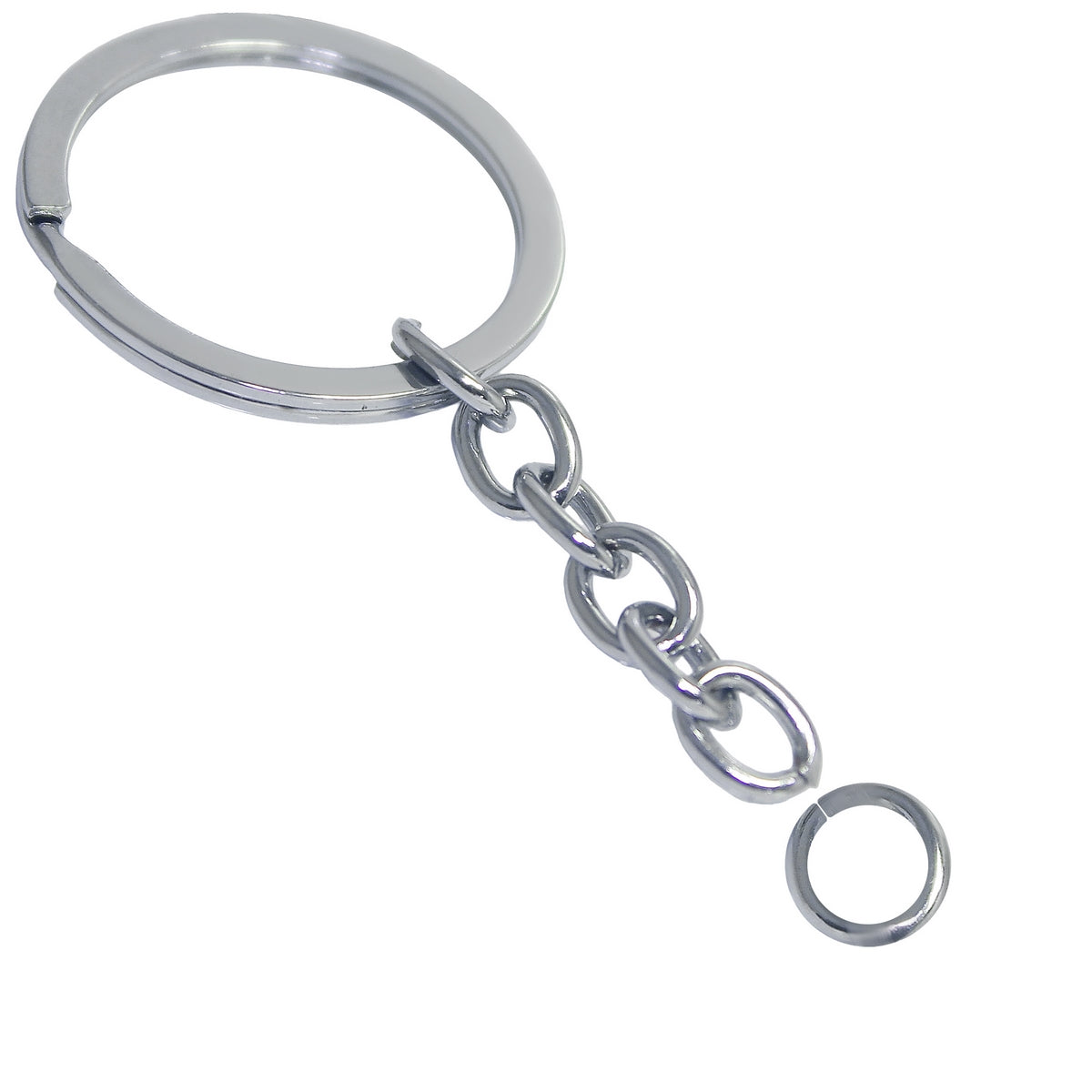 Key Chain Fitting Silver 12Pcs KF12PC