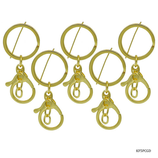 Key Chain Fitting Gold With Hook 5Pcs KF5PCGD