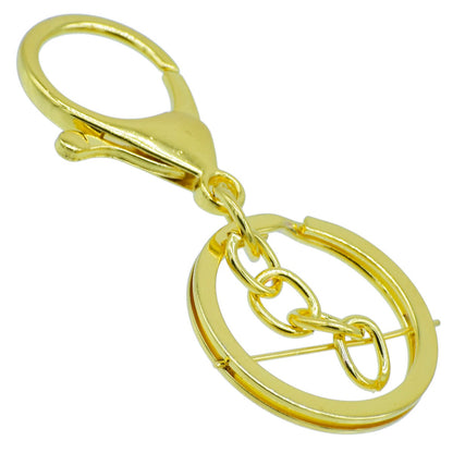Key Chain Fitting Gold With Hook 5Pcs KF5PCGD