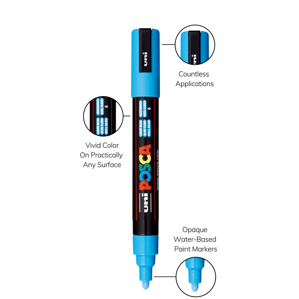 uni® POSCA® PC-5M Water-Based Paint Markers (8 Pack)