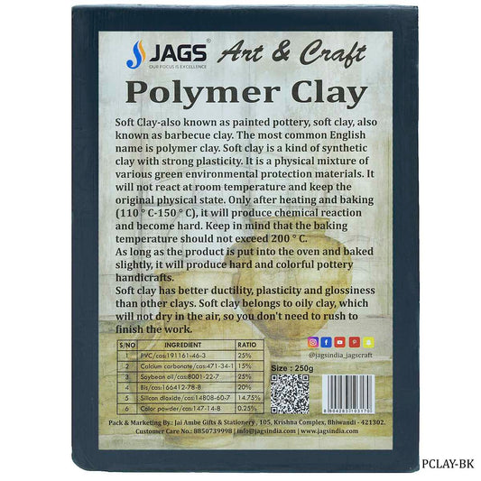 Polymer Clay 250gm Black PCLAY-BK