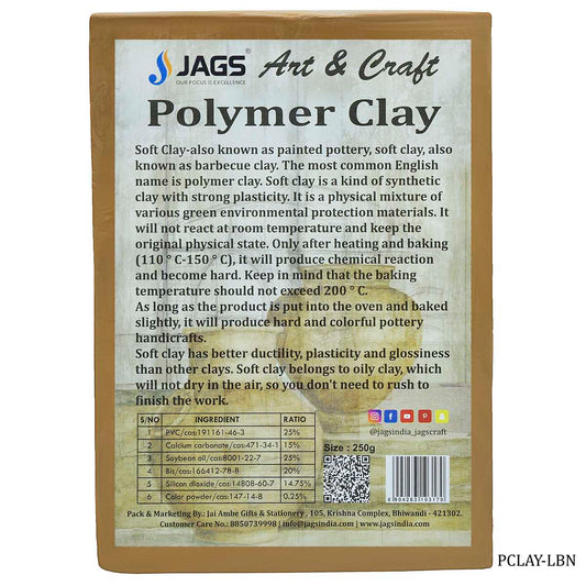 Polymer Clay 250gm Light Brown PCLAY-LBN