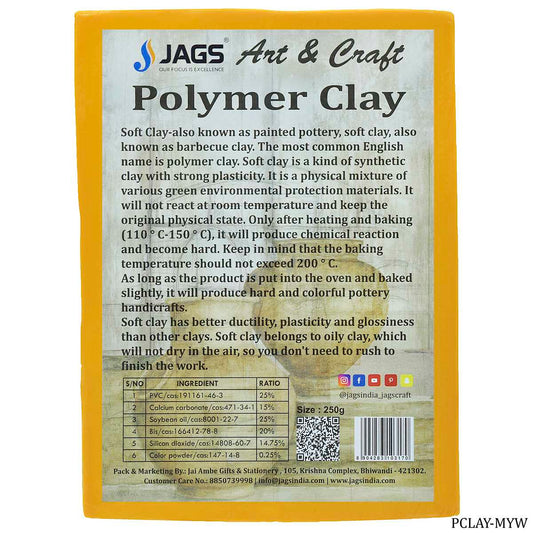 Polymer Clay 250gm Mango Yellow Color PCLAY-MYW
