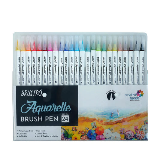 BRUSTRO Aquarelle Brush Pen Set of 24
